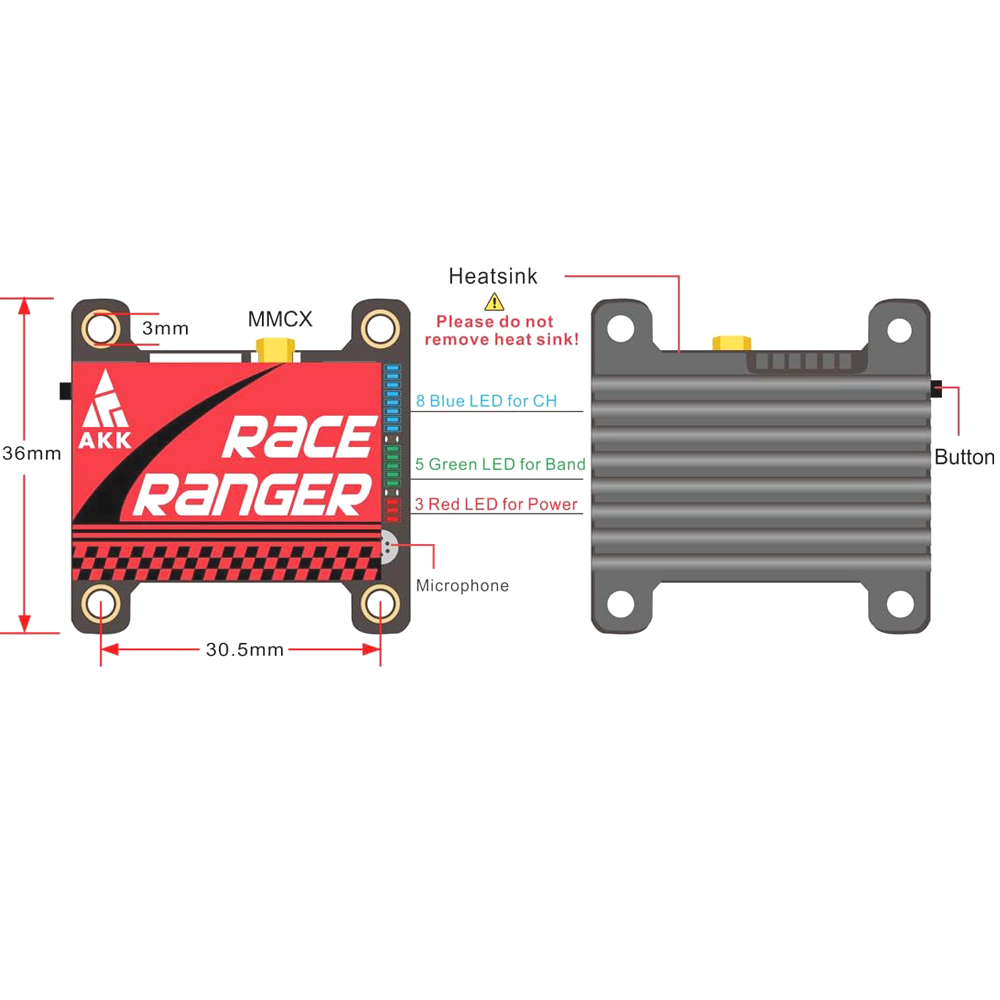 AKK 5.8G Long Range VTX FPV Tr - Drone Rc Holder 评论和价格