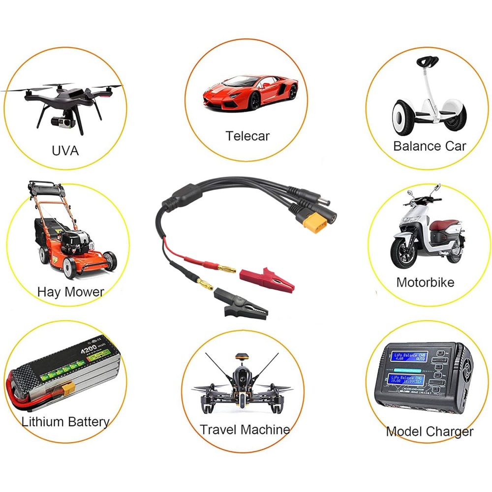 5-in-1 XT60 to 4mm Banana Plug - Drone Smart Rc 评论和价格